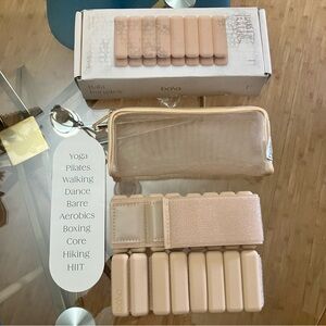 Bala Bangles 2 piece weight weights anklet wrist adjustable sand beige tan NEW